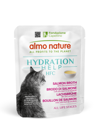 Almo nature  HFC Cat Hydration Help – Laksebuljong med laks (50 g)	24stk